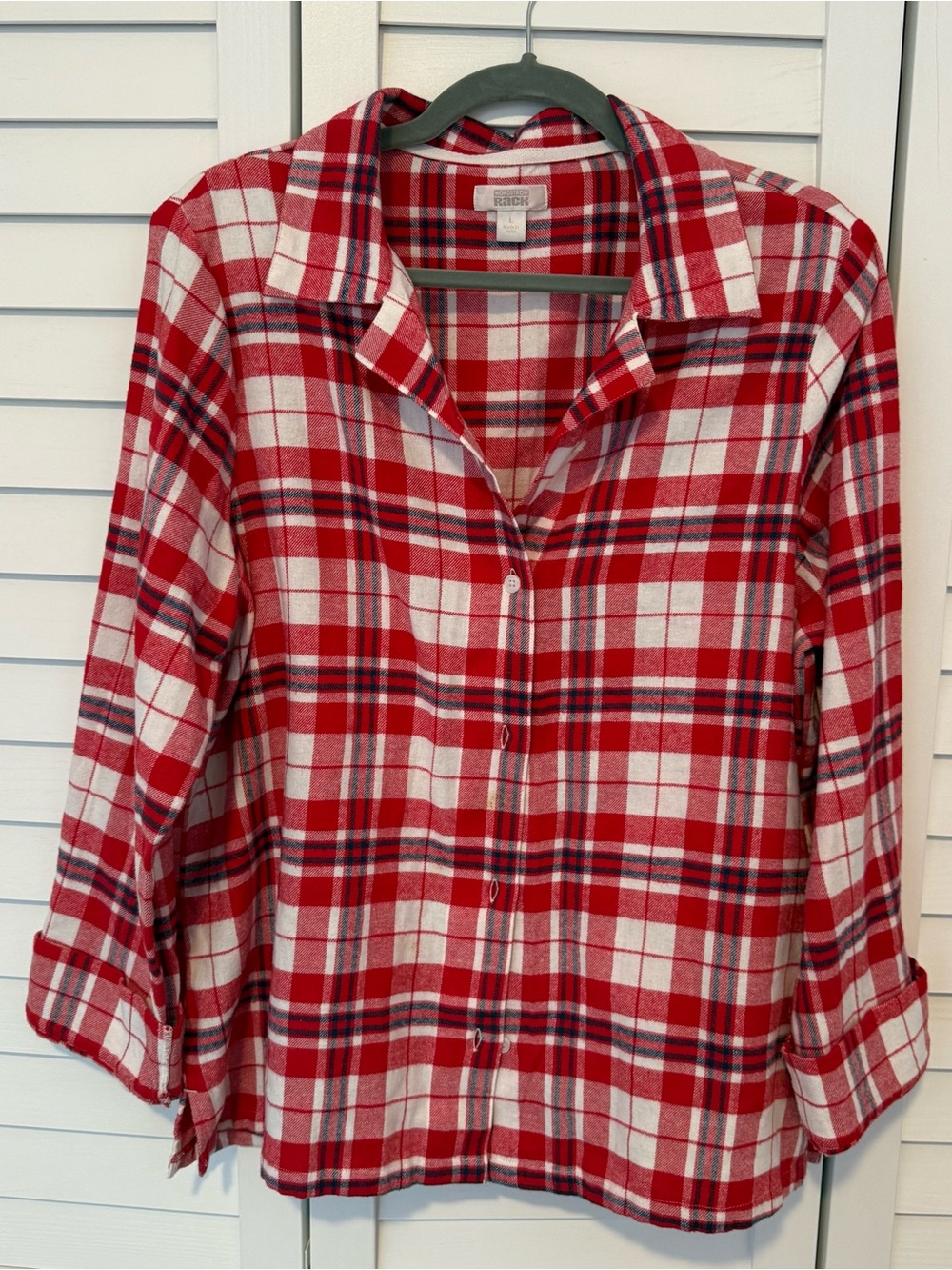 Nordstrom Red + White Plaid Button-Down Shirt, GORP, Y2K, Grunge, Festival